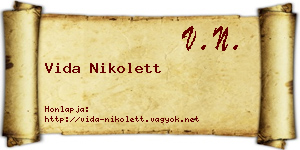 Vida Nikolett névjegykártya